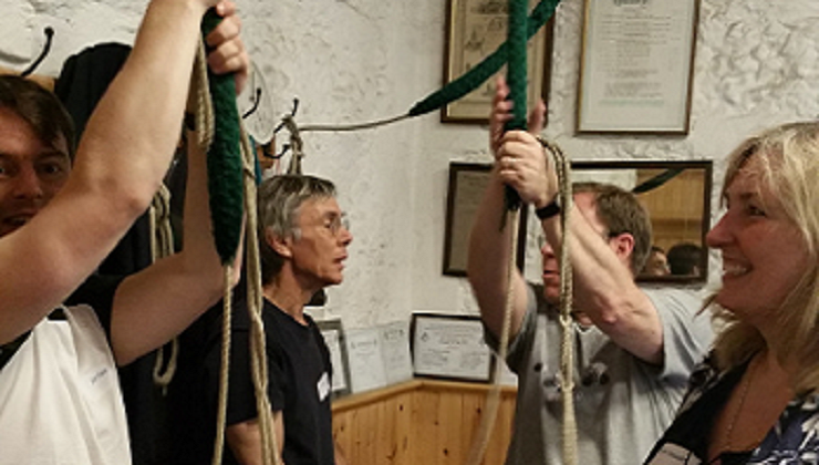Delegates on a Module 1 course in a ringing chamber